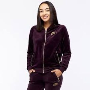 blue velvet nike tracksuit